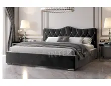 PRATO T7 łóżko tapicerowane 160x200 ze stelażem i pojemnikiem, ozdobne kryształki